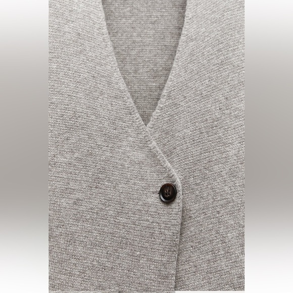 ZARA NWT WOOL BLEND PEPLUM KNIT BLAZER - Picture 7 of 9